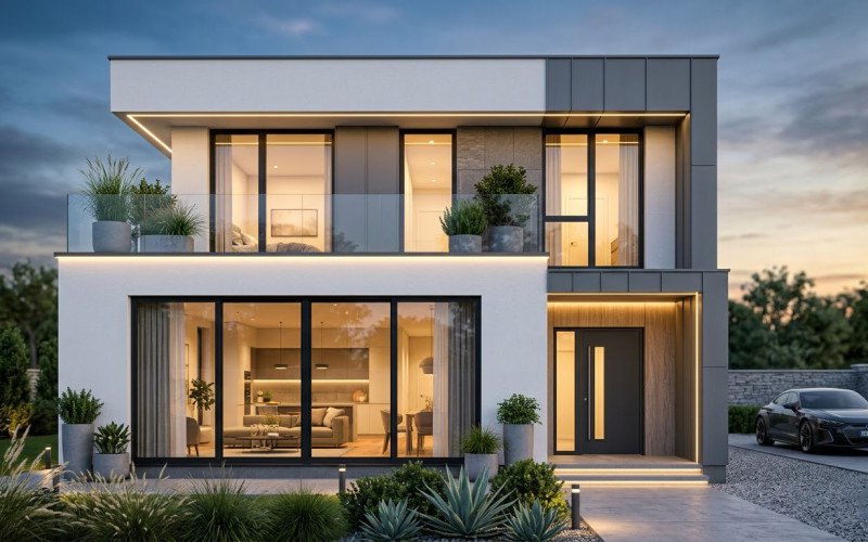 Modern Minimalistic Home Elevation